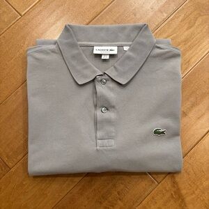 LACOSTE Men’s Classic Fit Light Gray Cotton Short Sleeve Polo XXL